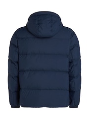 Tommy Jeans Blue Relaxed Down Hooded Puffer Jacket - Image 7 of 7