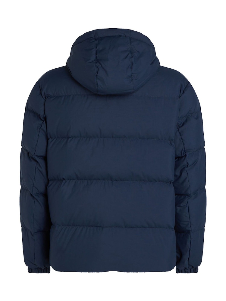 Tommy Jeans Blue Relaxed Down Hooded Puffer Jacket - Image 7 of 7