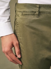 Khakigrün - Premium Gewaschene Stretch Chinos Hose in schmaler Passform​​​​​​​ - Bild 8 von 12