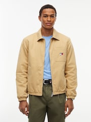 Tommy Jeans Brown Peached Twill Harrington Jacket - Image 1 of 6