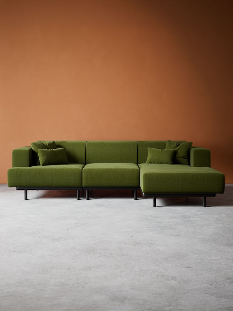 Swoon Fern Epsom Easy Velvet Right Hand Corner Sofa - Image 2 of 7 Swoon Fern Epsom Easy Velvet Right Hand Corner Sofa - Image 2 of 7