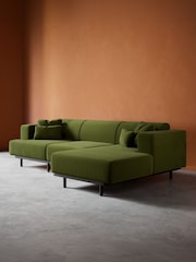 Swoon Fern Epsom Easy Velvet Right Hand Corner Sofa - Image 5 of 7