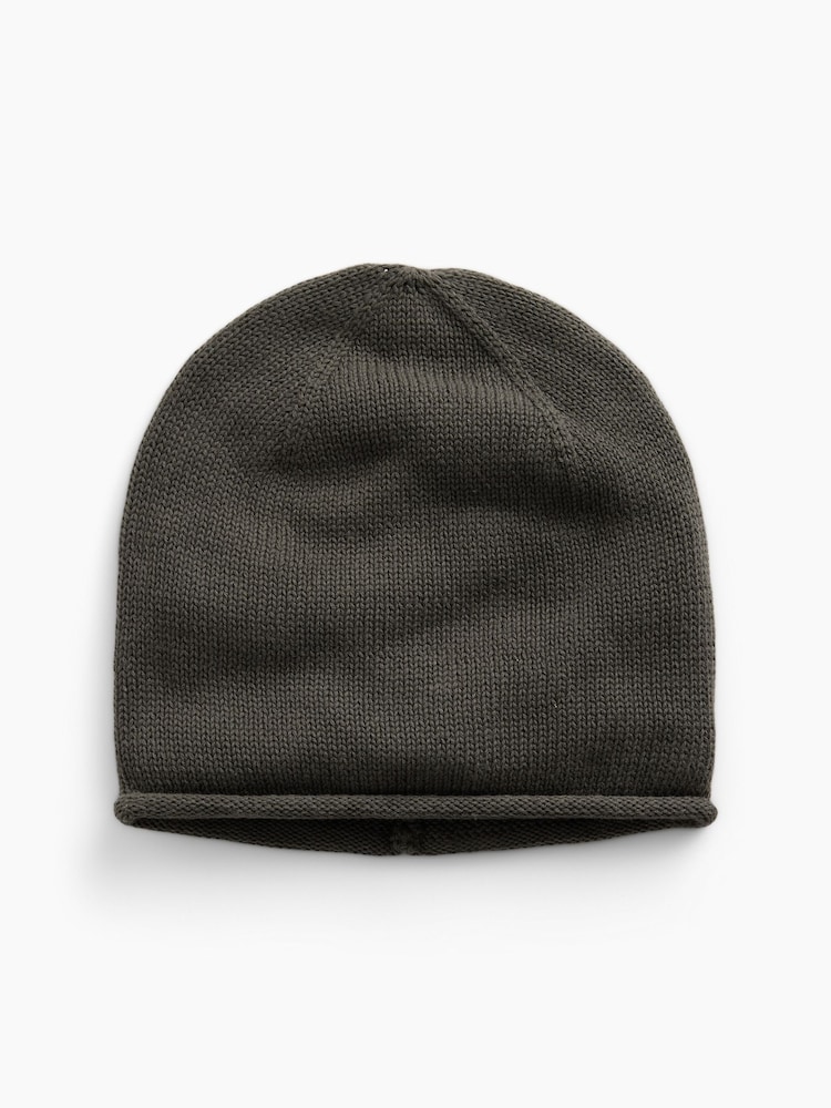 Gap Dark Grey Cotton Knit Beanie - Image 1 of 2 Gap Dark Grey Cotton Knit Beanie - Image 1 of 2