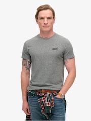 Superdry Volcanic Black Grit Essential Logo Embroidery T-Shirt - Image 1 of 6