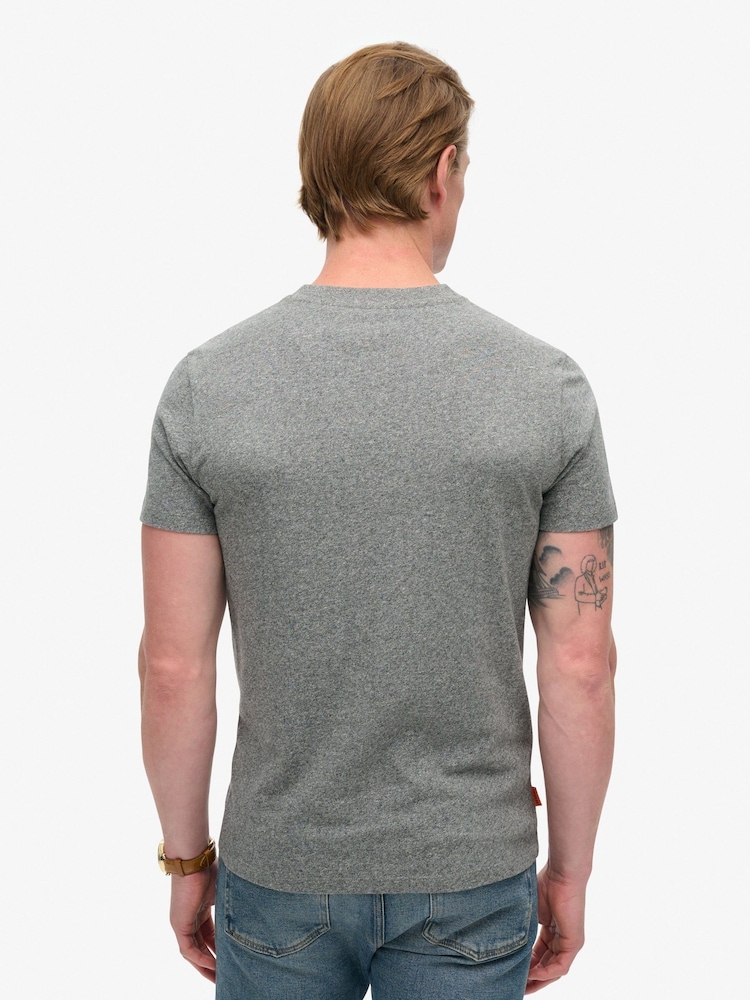 Superdry Volcanic Black Grit Essential Logo Embroidery T-Shirt - Image 2 of 6