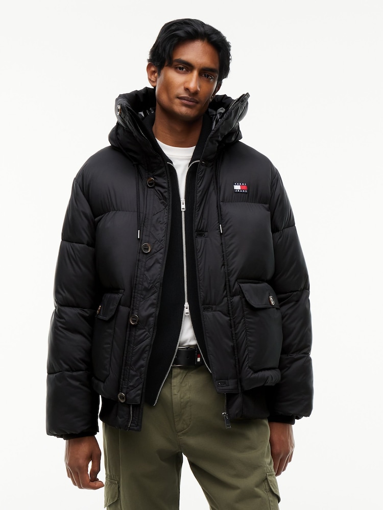 Tommy Jeans Logo Hooded Relaxed Puffer Jacket - 6суретінің 1 суреті