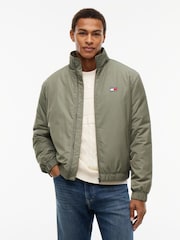 Tommy Jeans Green Logo Padded Zip-Thru Jacket - Image 1 of 7