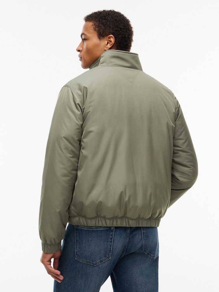 Tommy Jeans Green Logo Padded Zip-Thru Jacket - Image 2 of 7 Tommy Jeans Green Logo Padded Zip-Thru Jacket - Image 2 of 7