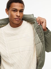 Tommy Jeans Green Logo Padded Zip-Thru Jacket - Image 5 of 7