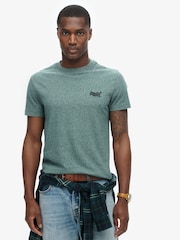 Superdry Mid Pine Green Essential Logo Embroidery T-Shirt - Image 1 of 5