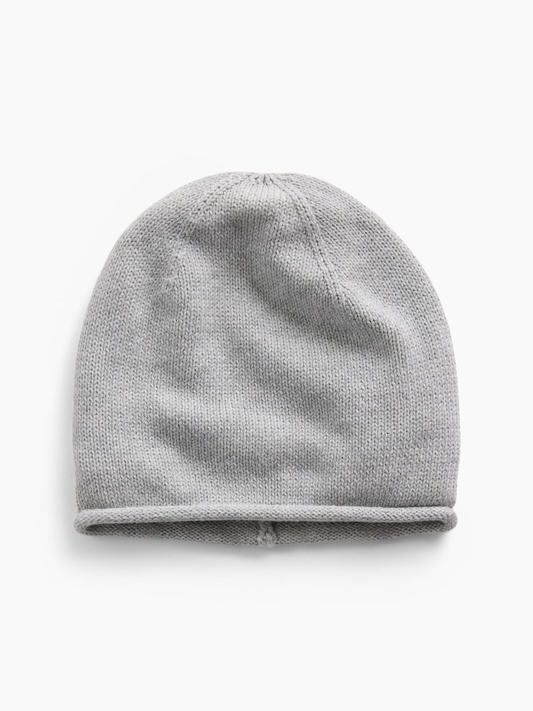 Gap Grey Cotton Knit Beanie - Image 1 of 2