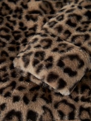 Name It Animal Print Leo Faux Fur Hooded Jacket with Ears - Image 3 of 4