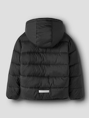 Name It Black Padded Zip Up Jacket with detachable - Image 2 of 4