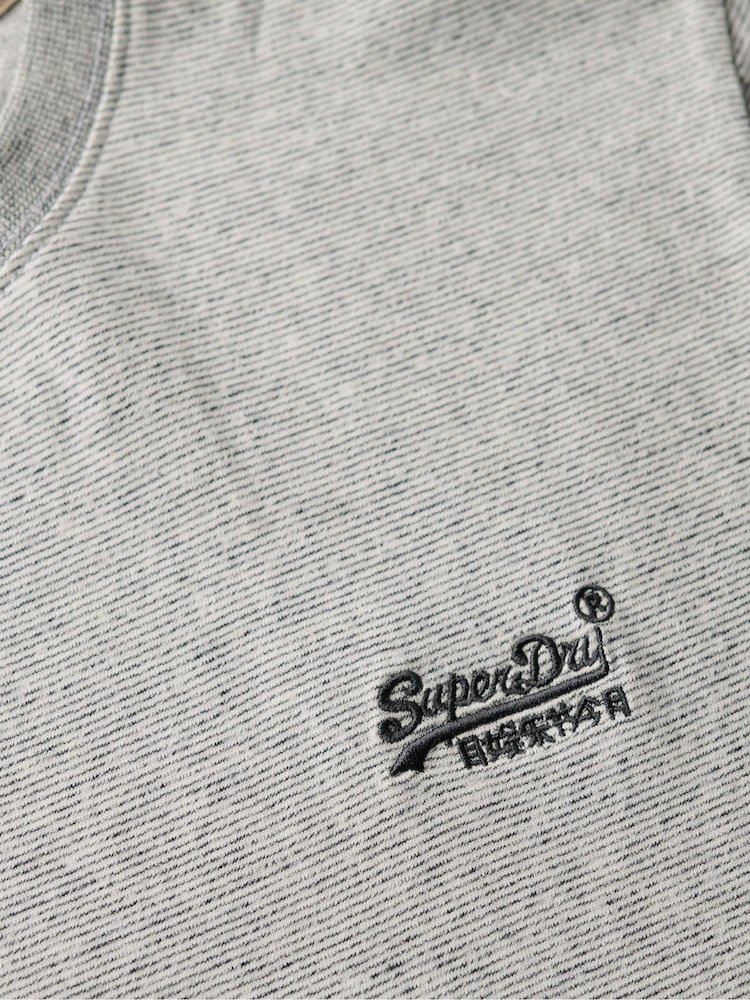 Superdry Light Grey Vintage Embroidered 100% Cotton T-Shirt - Image 5 of 5