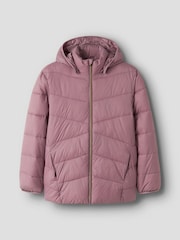 Name It Pink Padded Zip Up Jacket with Detachable - Image 1 of 4