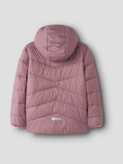 Name It Pink Padded Zip Up Jacket with Detachable - Image 2 of 4