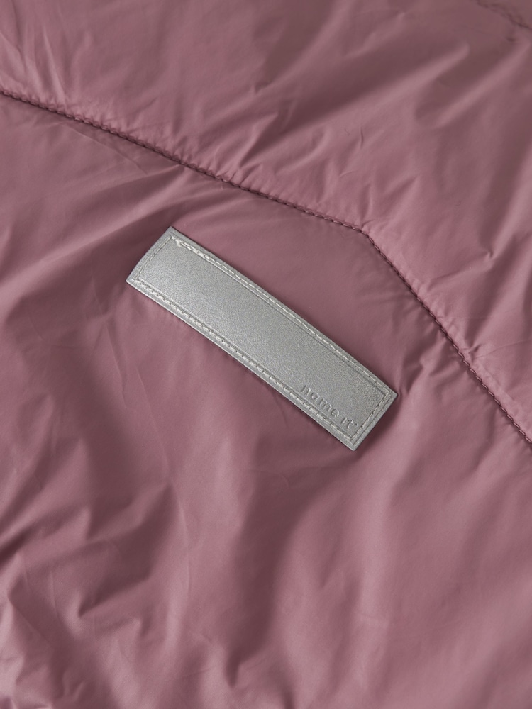 Name It Pink Padded Zip Up Jacket with Detachable - Image 4 of 4 Name It Pink Padded Zip Up Jacket with Detachable - Image 4 of 4