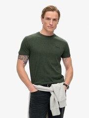 Superdry Deep Forest Green Marl Essential Logo Embroidery T-Shirt - Image 1 of 5