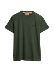 Superdry Deep Forest Green Marl Essential Logo Embroidery T-Shirt - Image 4 of 5