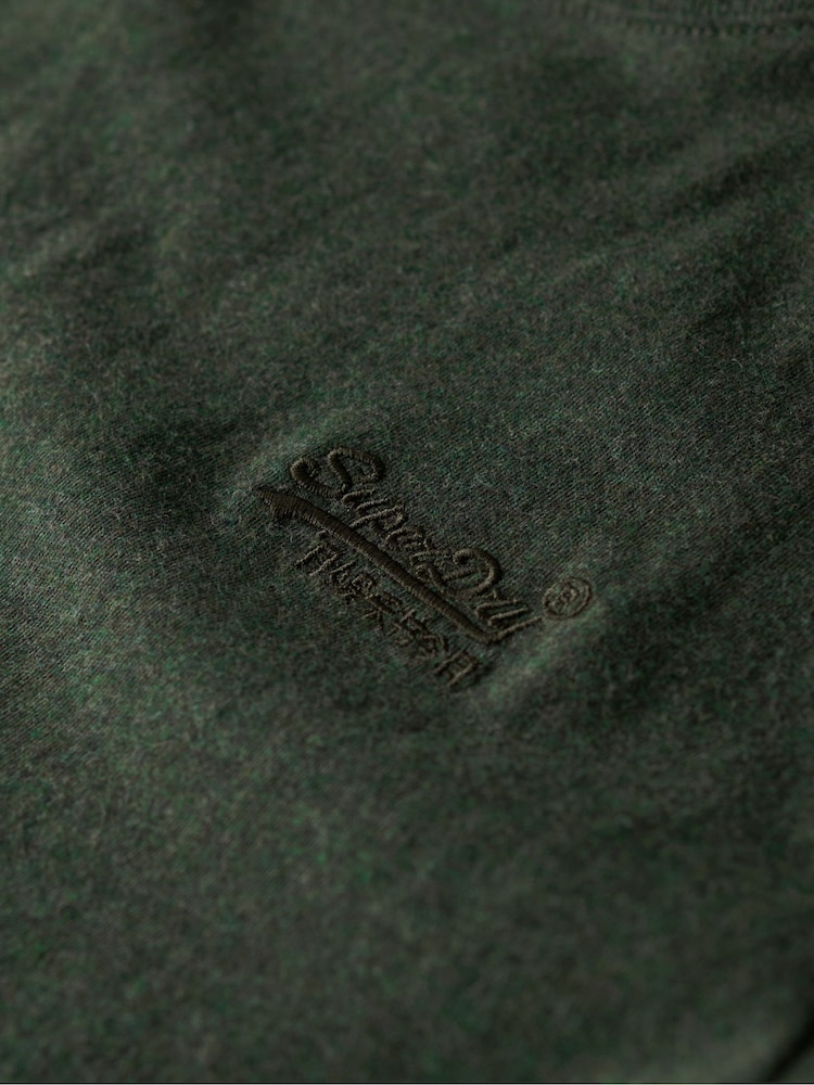 Superdry Deep Forest Green Marl Essential Logo Embroidery T-Shirt - Image 5 of 5