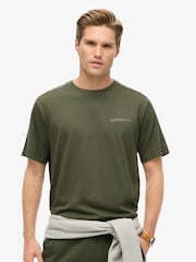 Superdry Green Relaxed 100% Cotton Tech T-Shirt - Image 1 of 5