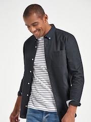 Black Regular Fit Long Sleeve Oxford Shirt - Image 1 of 4