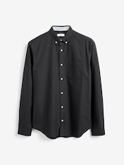 Black Regular Fit Long Sleeve Oxford Shirt - Image 4 of 4