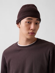 Gap Dark Brown Cotton Knit Beanie - Image 1 of 3