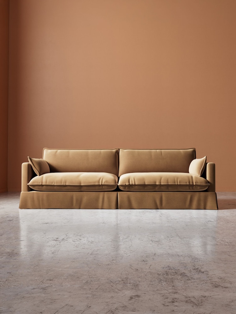 Swoon Biscuit Keswick Easy Velvet 4 Seater Sofa - Image 2 of 7