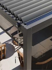 Royalcraft Graphite Grey Luxe 3x3m Garden Pergola with Solar Lighting Voice Control and 3 Blinds - Image 3 of 4