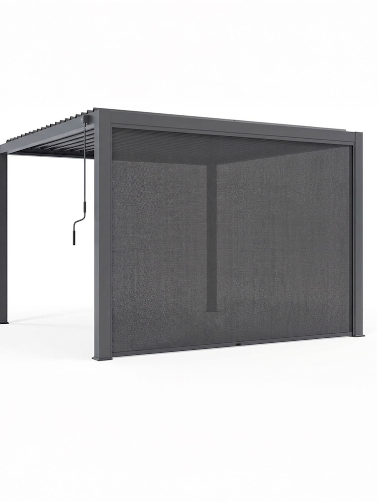 Royalcraft Graphite Grey Luxe 3x3m Garden Pergola with Solar Lighting Voice Control and 3 Blinds - Image 4 of 4