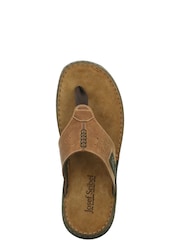 Josef Seibel Brown Maverick Toe Post Sandals - Image 4 of 4
