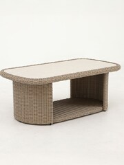 Royalcraft Beige BORA 4 Seater Garden Rattan Lounging Set with Coffee Table - Image 3 of 7