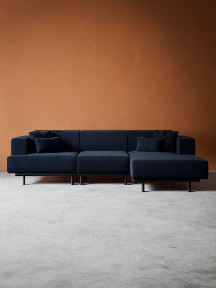 Swoon Ink Epsom Easy Velvet Right Hand Corner Sofa - Image 2 of 7 Swoon Ink Epsom Easy Velvet Right Hand Corner Sofa - Image 2 of 7