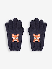 JoJo Maman Bébé Indigo Fox Appliqué Gloves - Image 1 of 5