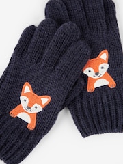 JoJo Maman Bébé Indigo Fox Appliqué Gloves - Image 3 of 5