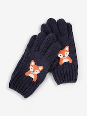 JoJo Maman Bébé Indigo Fox Appliqué Gloves - Image 4 of 5