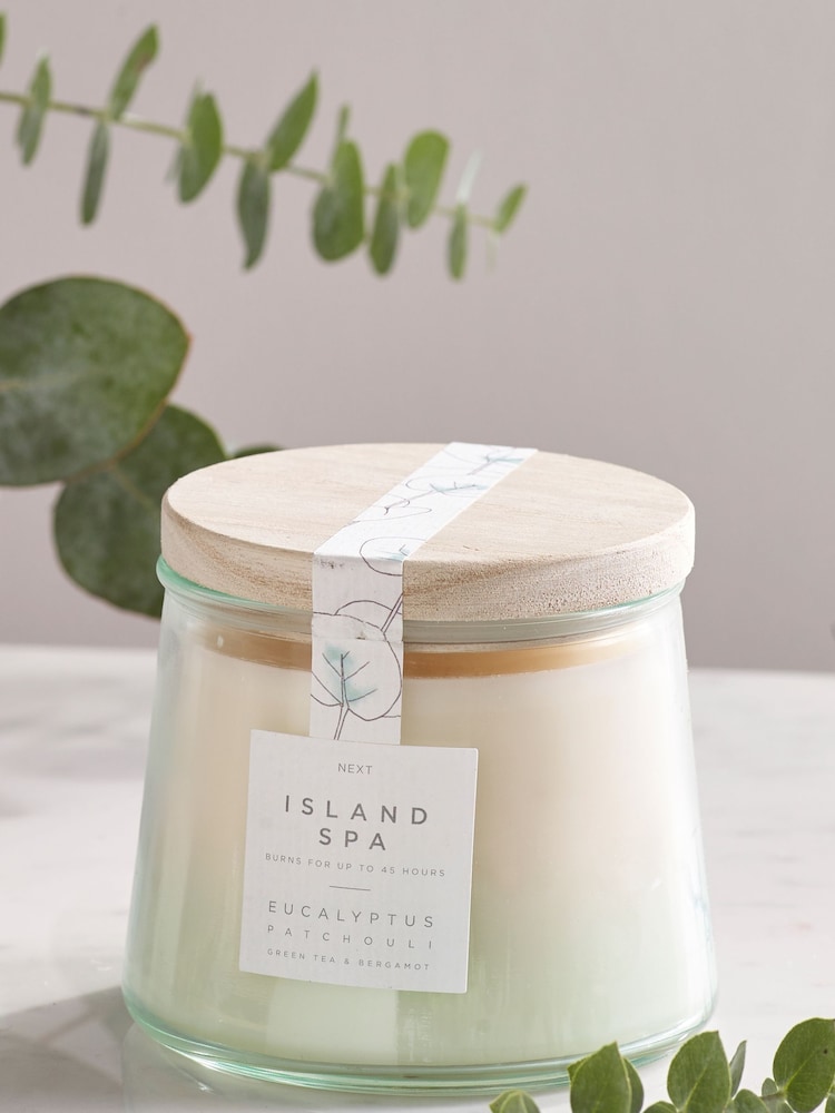 Teal Blue Island Spa Large Scented Candle - Image 3 of 3