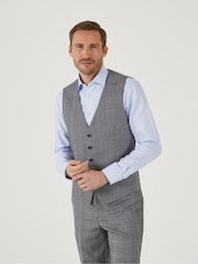 Skopes Grey Buxton Check Tailored Fit Suit Waistcoat - Image 1 of 4