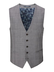 Skopes Grey Buxton Check Tailored Fit Suit Waistcoat - Image 3 of 4