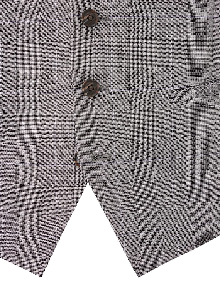 Skopes Grey Buxton Check Tailored Fit Suit Waistcoat - Image 4 of 4
