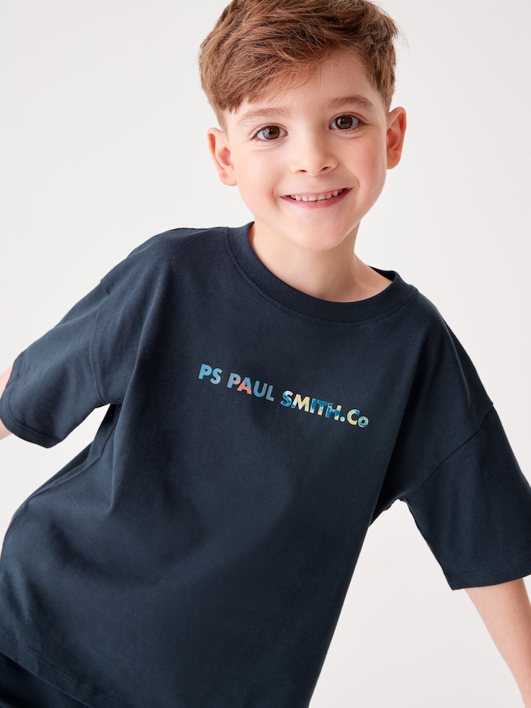 Paul Smith Junior Boys Oversized Short Sleeve Iconic Print 100% Cotton T-Shirt - Image 1 of 6