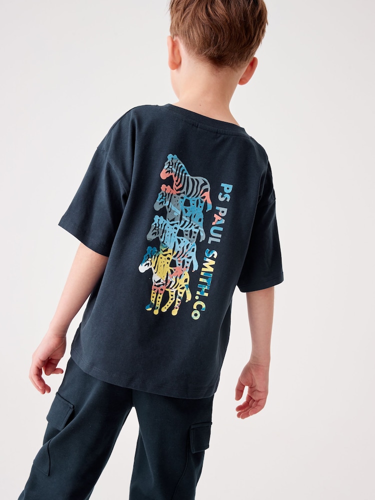 Paul Smith Junior Boys Oversized Short Sleeve Iconic Print 100% Cotton T-Shirt - Image 2 of 6