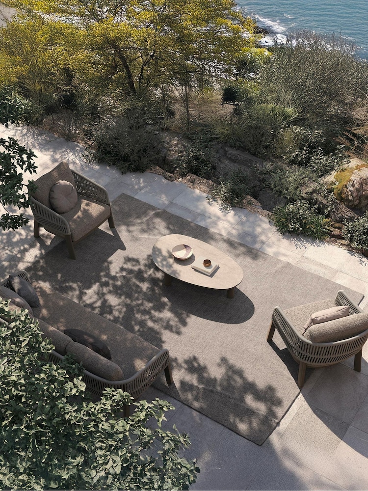 Royalcraft Beige BORA 6 Seater Garden Rattan Lounging Set with Coffee Table - Image 2 of 4 Royalcraft Beige BORA 6 Seater Garden Rattan Lounging Set with Coffee Table - Image 2 of 4