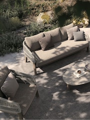 Royalcraft Beige BORA 6 Seater Garden Rattan Lounging Set with Coffee Table - Image 3 of 4