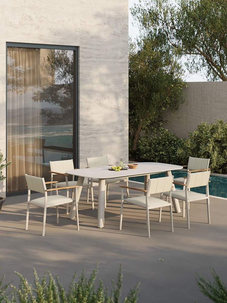 Royalcraft Cream ORYN 5 Seater Garden Lounging Set with Coffee Side Table - Image 5 of 5