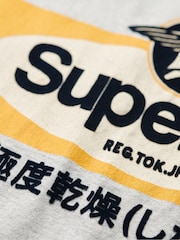Superdry Stone Beige Marl Ringer Workwear Graphic T-Shirt - Image 5 of 6