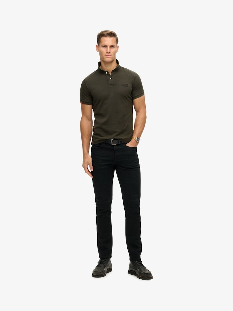 Superdry Destroy Black Vint Destroy 100% Cotton Polo Shirt - Image 2 of 6