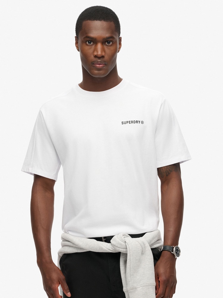 Superdry White Tech Relaxed T-Shirt - Image 1 of 5