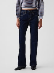 Gap Dark Indigo Wash Mid Rise Relaxed Flare Jeans - Image 1 of 5